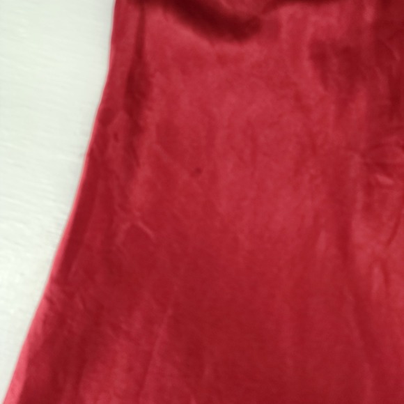 Victoria's Secret Size L | Red Satin Lace Trim Chemise Nightgown Lingerie - Picture 4 of 6